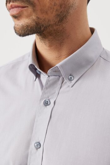 ALTINYILDIZ CLASSICS Ανδρικό πουκάμισο Slim Fit με γκρι σχέδιο - Slim Fit, Κολάρος με κουμπιά