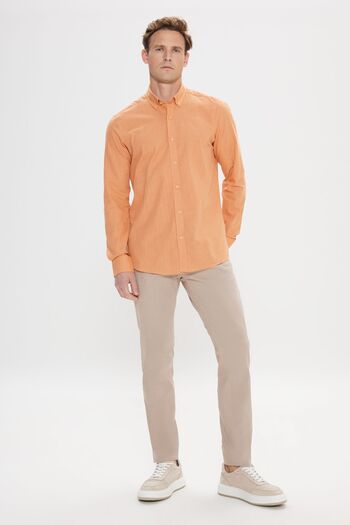 AC&Co / Altınyıldız Classics Pánská 100% bavlna Oxford Slim Fit s knoflíkovým límcem Flamed Shirt