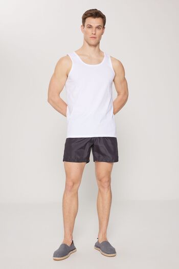 AC&Co / Altınyıldız Classics Ανδρικό λευκό 100% Premium βαμβακερό που δεν εφαρμόζει ιδρώτα Πακέτο 2 μονόχρωμων μπλουζών Standard Fit Normal Cut