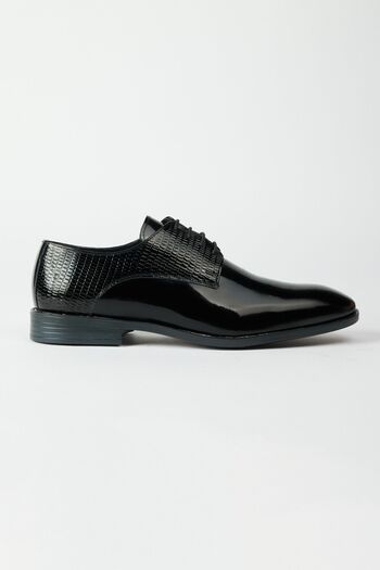 ALTINYILDIZ CLASSICS Men's Black 100% Leather Classic Patent Leather Shoes
