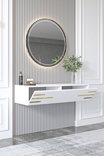 Givayo Mobilya İon Dresuar Gold 100 Cm Beyaz