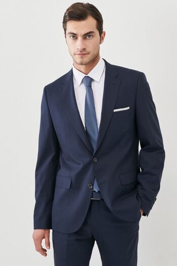 ALTINYILDIZ CLASSICS Men's Navy Blue Regular Fit Normal Cut Mono Collar Water and Stain Resistant Nano Suit