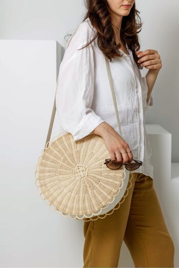 Maison Avf Round Rattan Beach Bag