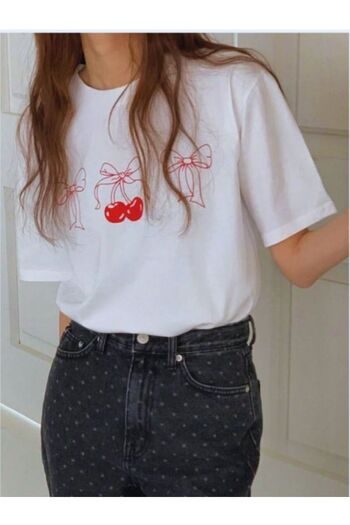 MOONBULL Ribbon Cherry gemustertes Oversize Damen T-Shirt