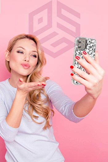 OSG iPhone 13 and 14 Case (Compatible with 2 Models) Ultra Luxury Colorful Drop Stone Kokoş Case