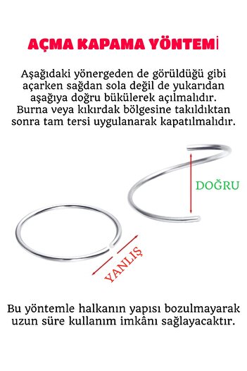MAZEN Çelik Tam Halka Hızma Piercing Kararmaz Antialerjik