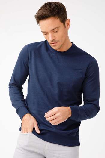 İgs Ανδρικό φούτερ Navy Blue Modernfit / Extra Slim Fit Crew Neck