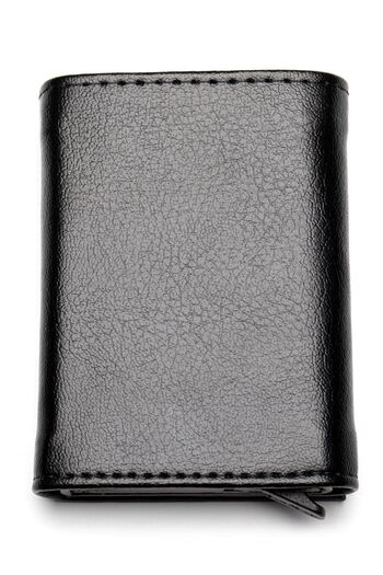 enderun Unisex Black Men's Leather Wallet with Mechanism and Quality