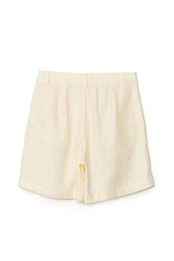 LC Waikiki Comfortable Fit Plain Linen Look Women's Shorts