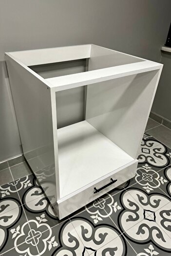 Dekomonte Ankastre Dolabı Ayaklı Ankastre Modül Dolap Fırın Ocak Dolabı Siyah KulpluAyarlı