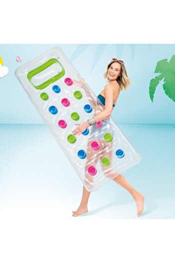 Intex سرير بحري وحمام سباحة شفاف مقاس 188x71 سم - مع زجاج