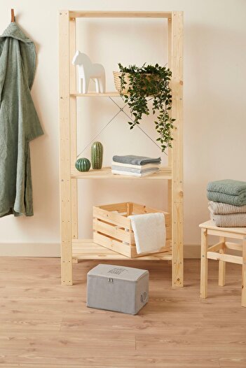 renklibebek Gray Colored Small Size Under Base Organizer - Dowry Suitcase For Travel ~ Size: 30x22x18