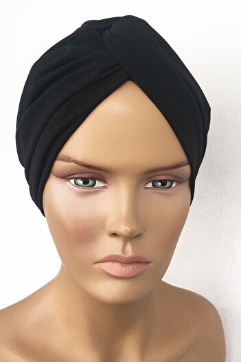 Vera Bonnet Ready Turban Single Knot Bonnet Women's Hijab Bonnet Black Outer Bonnet Hijab Snap-on Bonnet