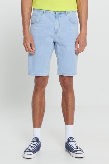 AC&Co / Altınyıldız Classics Pánské světle modré Slim Fit Slim Fit bavlněné elastické džínové šortky