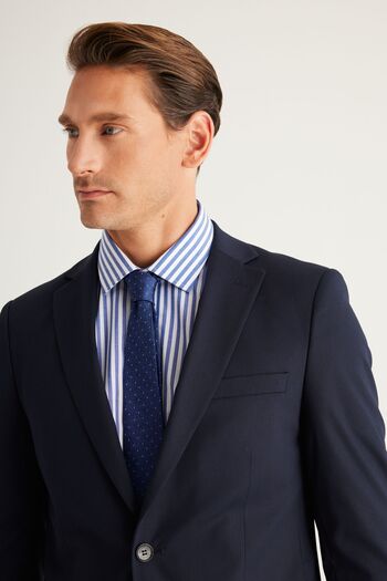 ALTINYILDIZ CLASSICS Men's Navy Blue Slim Fit Narrow Cut Mono Collar Suit