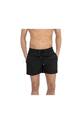 Miami Beach Black Men's Shorts Swimsuit - 301 Model Flat Design