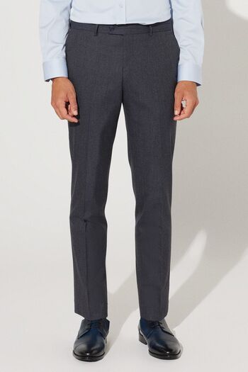 ALTINYILDIZ CLASSICS Men's Navy Blue-Grey Slim Fit Slim Fit Mono Collar Patterned Woolen Vest Suit