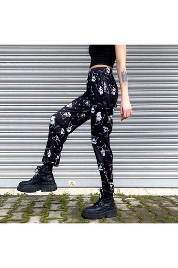 Köstebek Black Anime Harajuku Kuromi Shining (Unisex) Pajama Bottoms