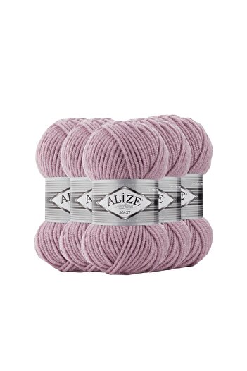Alize Alize Superlana Maxi 5 Pieces Hand Knitting - 505 Dried Rose