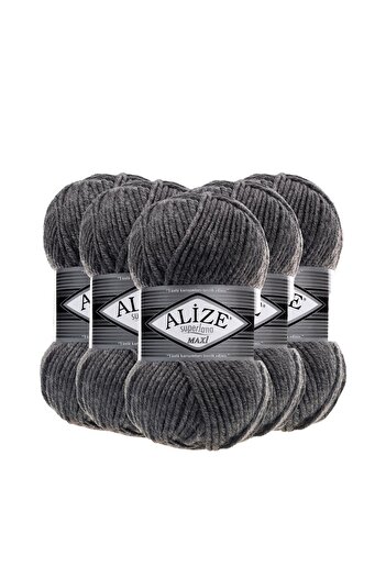 Alize Alize Superlana Maxi 5 Pieces Hand Knitting Yarn - 182 Smoked