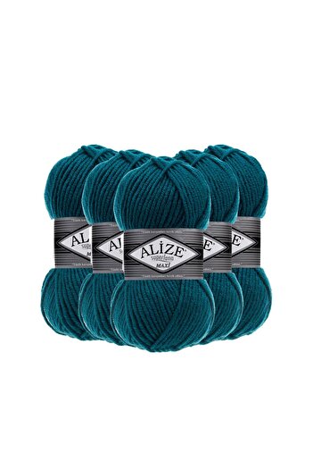 Alize Alize Superlana Maxi 5 Pieces Hand Knitting Yarn - 212 Petrol Green