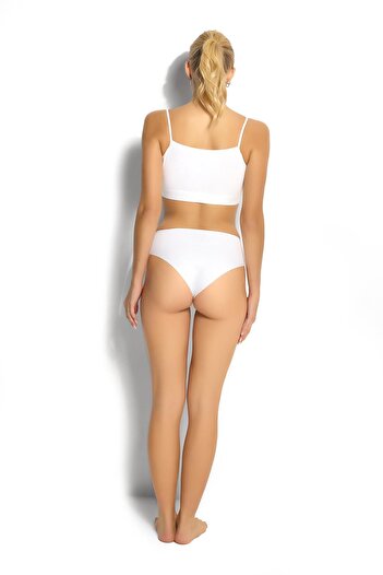 Jiber Kadın Beyaz Lazer Kesim Bikini 698