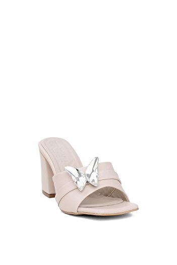 MİSS PARK MODA Women's Heeled Slippers - Miss Park Moda PM161 K420 Nude