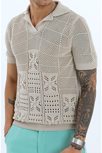 King Brothers Men's Cotton Polo Neck Regular Fit Knitwear T-shirt