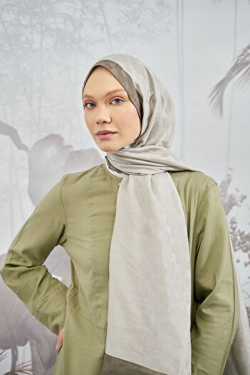 ARMANDA Checkerboard Monogram Shawl - Stone