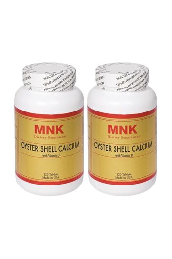 Mnk Oyster Shell Calcium anD Vitamin D - 2 Boxes 240 Tablets Oyster Shell Us