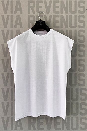 Vordevia Beast Mode Crew Neck White Sports T-shirt and Blue Sports Shorts Set - Back Print, Zero Sleeve