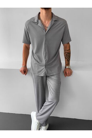 NO1 KONSEPT Gray Relaxed Fit - Twisted Corded Set