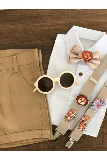 MFS Safari Strap Bow Tie Shorts Shirt Glasses