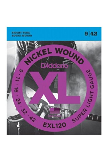 Daddario Daddario Exl120 Electric Guitar String Set, Xl, 9-42, Nickel Wound, Su
