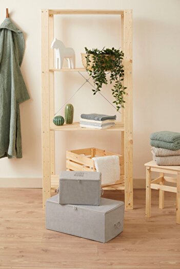 renklibebek Medium and Small Size Gray Dowry Under Base Sweater - Suitcase Organizer Bag