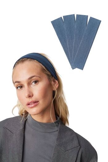 Salvia Dione Stretchy Cotton 4-Piece Bandana Set - Indigo for Running, Trekking, Gym, Fitness, Yoga, Pilates Sportsman