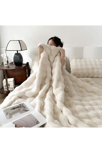 BALADI HOME Thick Rabbit Plush Tv Blanket Single Size (1 Piece) Size Very Soft Measures Product Sub