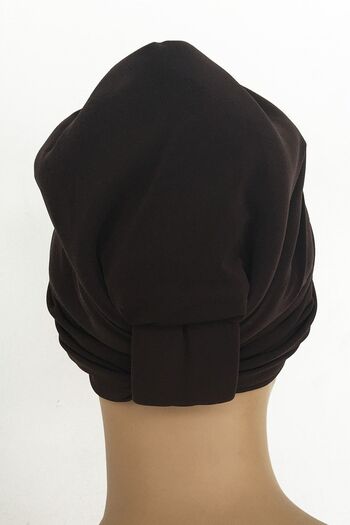 Vera Bonnet Filled Drape External Bonnet Ready Turban Brown Women's Hijab Bonnet Lined Hijab