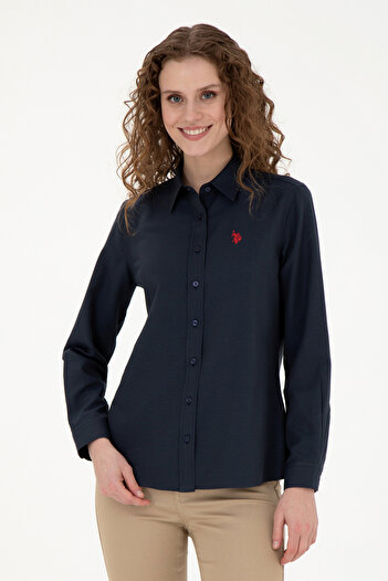 U.S. Polo Assn. Sötétkék hosszú ujjú női ing - alapmodell50288851-VR033