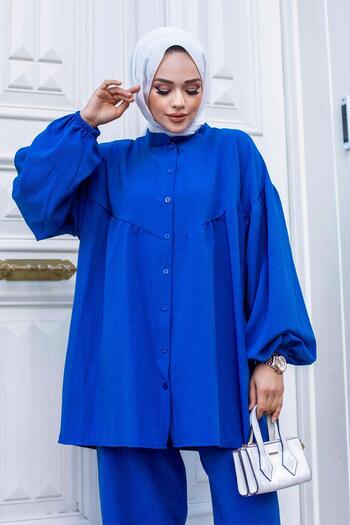 MİSSKAYLE Indigo Hijab Balloon Arm Set