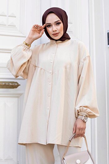 MİSSKAYLE Beige Hijab Balloon Arm Set
