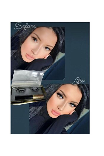 EBMER Eyeliner Hediyeli Manyetik Mıknatıslı Doğal Ipek Takma Kirpik