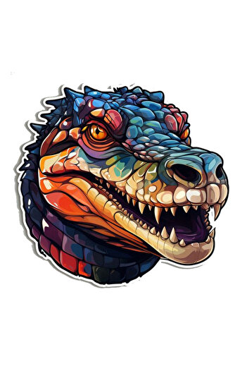 MegaSticker Autocolant crocodil lac 14x13 cm - mașină, motocicletă, cască, laptop, sticlă