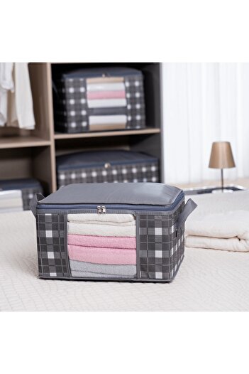 AYHANHOME Plaid Patterned Small Size Window Organizer - Under Storage Cabinet Organizer, 40X30X20cm