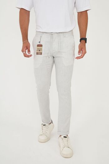 BROCARD Men's Jogger Slimfit - Gray, Half Elastic Waist, Double Leg Trousers