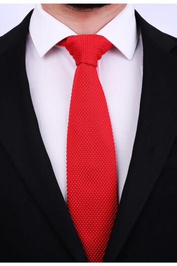 La Pescara Red Knitted Tie 8007