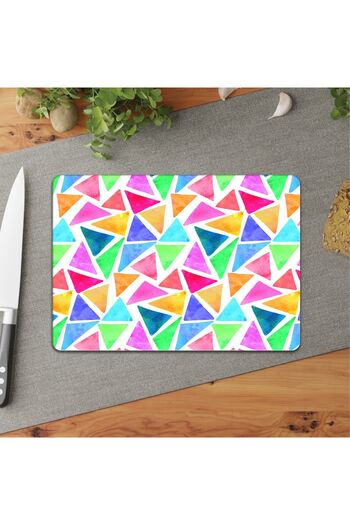 DreamHomes 25*35 Glass Cutting Board - Colored Triangles