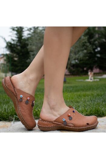 CONSUELO Orthopedic Leather Women's Sabo Slippers - 10302