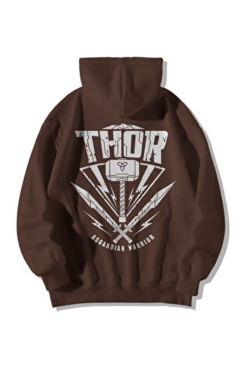 Stadium Unisex Oversize Hooded - Καφέ φούτερ με κουκούλα με τσέπη καγκουρό