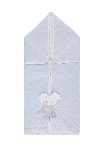 Babydola %100 Pamuk Kalp Yıldız Figürlü Unisex Fermuarlı Battaniye